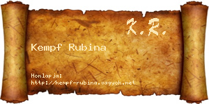 Kempf Rubina névjegykártya
